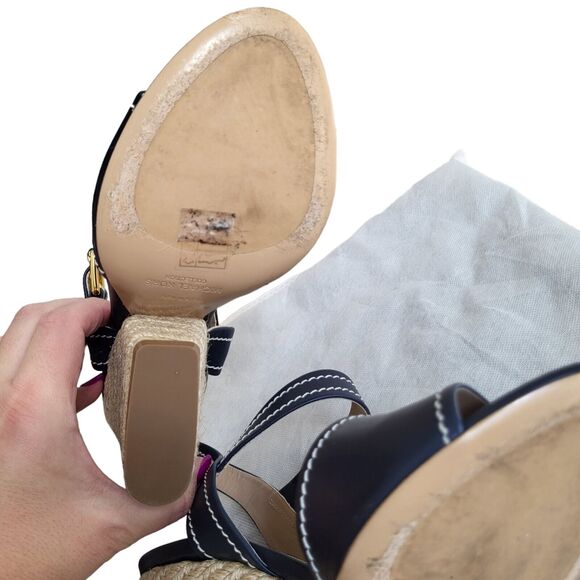 Michael Kors Collection Priya Sandals Blue Leather Size 39 - Picture 10 of 12